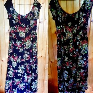 BIUBIU Women's Off Shoulder Split Maxi Romper Dress Black Floral Size